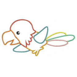 Stickdatei - Dschungeltiere Appli Papagei fliegend